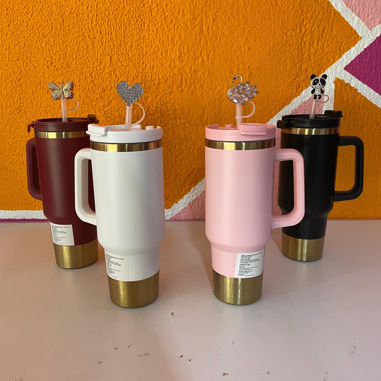 Termo Acero Inoxidable base Dorada. 30 oz.