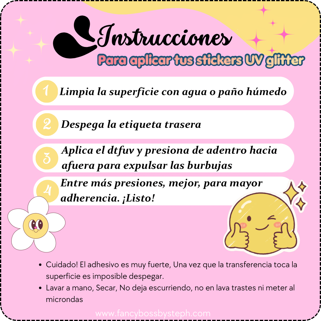 Sticker UV Glitter 01 Graduación